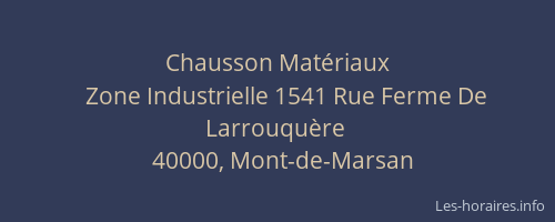 Chausson Matériaux