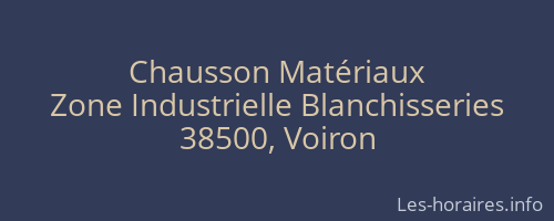 Chausson Matériaux