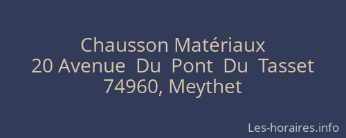 Chausson Matériaux