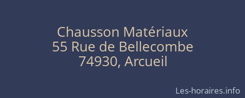 Chausson Matériaux