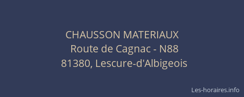CHAUSSON MATERIAUX