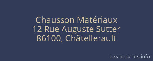 Chausson Matériaux