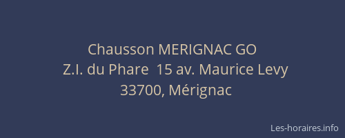 Chausson MERIGNAC GO