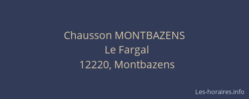Chausson MONTBAZENS