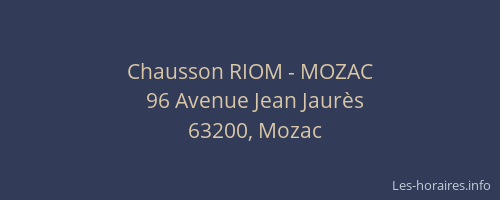Chausson RIOM - MOZAC