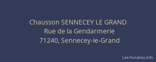 Chausson SENNECEY LE GRAND