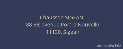 Chausson SIGEAN