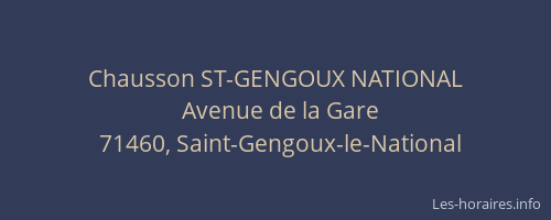 Chausson ST-GENGOUX NATIONAL