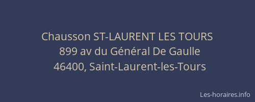 Chausson ST-LAURENT LES TOURS