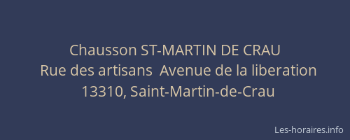 Chausson ST-MARTIN DE CRAU