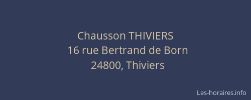 Chausson THIVIERS