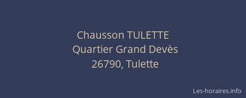 Chausson TULETTE