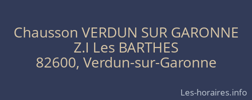 Chausson VERDUN SUR GARONNE
