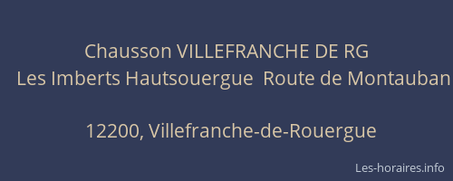 Chausson VILLEFRANCHE DE RG