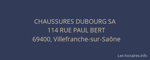 CHAUSSURES DUBOURG SA