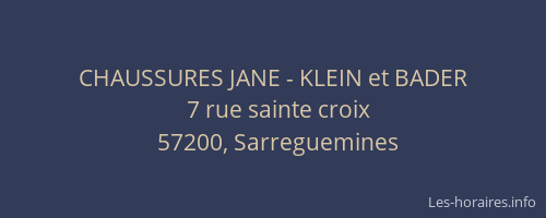 CHAUSSURES JANE - KLEIN et BADER