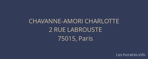CHAVANNE-AMORI CHARLOTTE