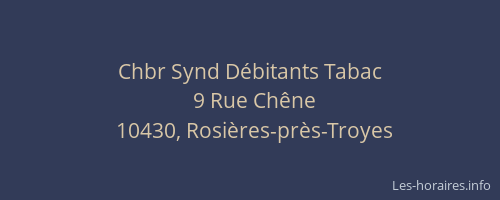 Chbr Synd Débitants Tabac