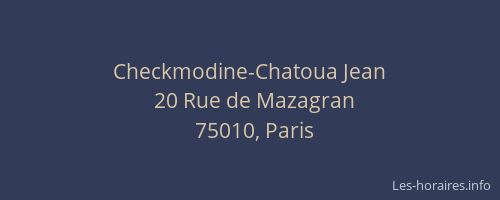 Checkmodine-Chatoua Jean
