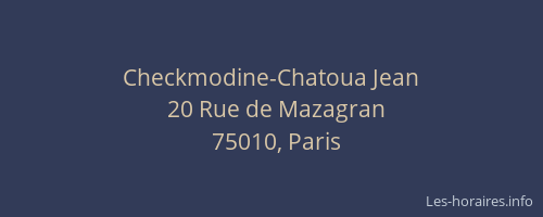 Checkmodine-Chatoua Jean