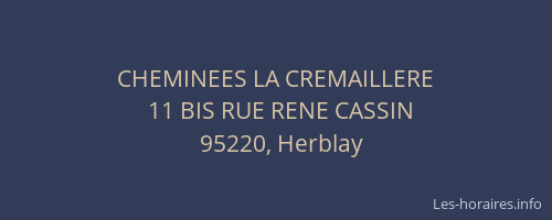CHEMINEES LA CREMAILLERE