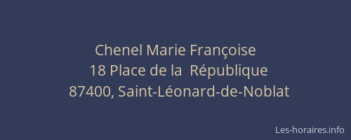Chenel Marie Fran&ccedil;oise