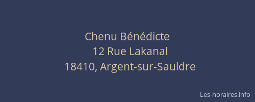 Chenu B&eacute;n&eacute;dicte