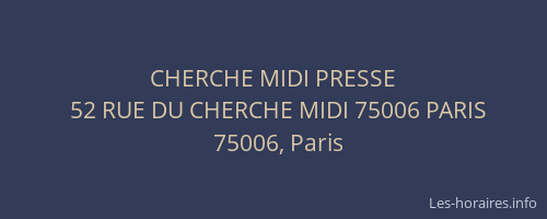 CHERCHE MIDI PRESSE