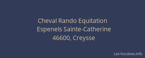 Cheval Rando Equitation