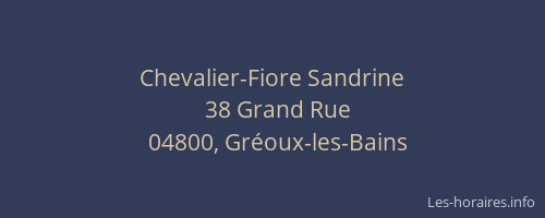 Chevalier-Fiore Sandrine