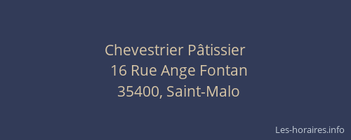 Chevestrier Pâtissier