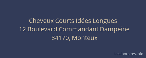 Cheveux Courts Id&eacute;es Longues