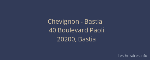 Chevignon - Bastia