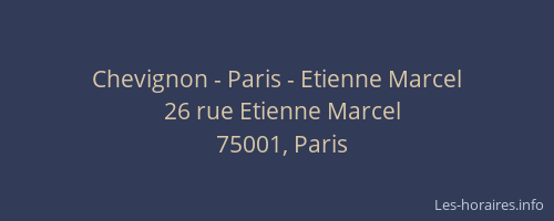 Chevignon - Paris - Etienne Marcel