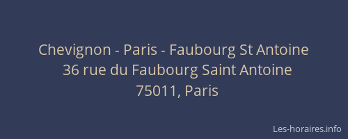 Chevignon - Paris - Faubourg St Antoine