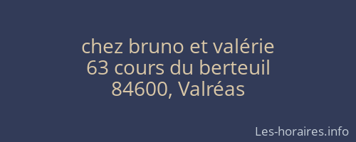chez bruno et valérie