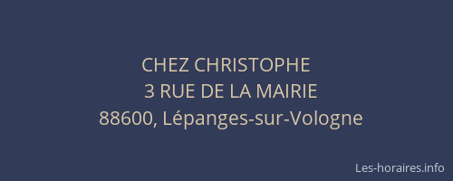 CHEZ CHRISTOPHE