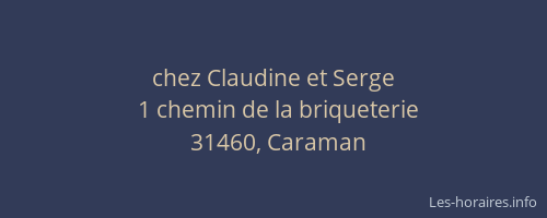 chez Claudine et Serge
