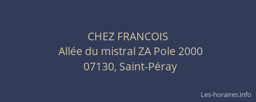 CHEZ FRANCOIS
