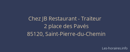 Chez JB Restaurant - Traiteur