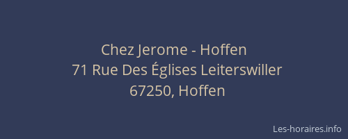Chez Jerome - Hoffen