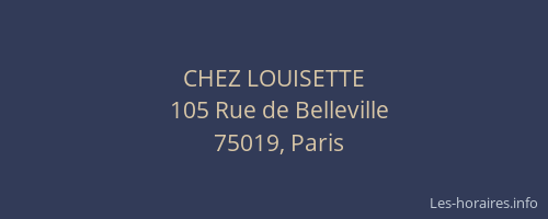CHEZ LOUISETTE
