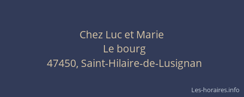 Chez Luc et Marie