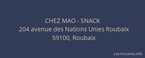 CHEZ MAO - SNACK