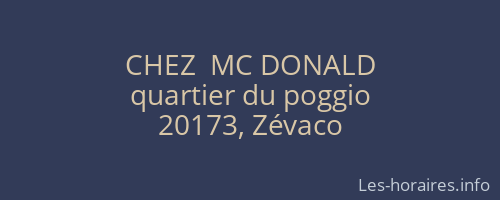 CHEZ  MC DONALD
