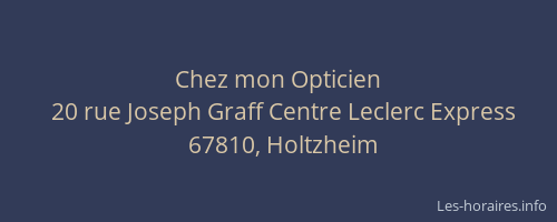 Chez mon Opticien