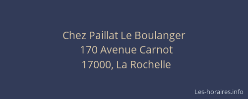 Chez Paillat Le Boulanger