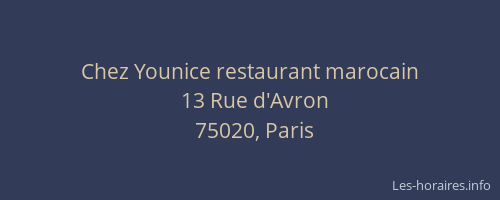 Chez Younice restaurant marocain
