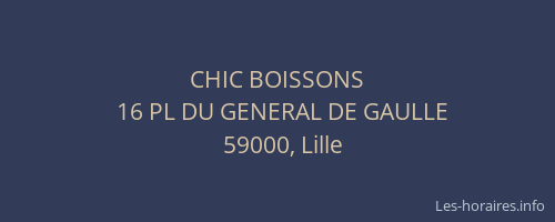 CHIC BOISSONS