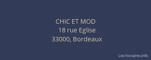 CHIC ET MOD